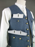 WW1 French Army Bleu Horizon Blue Wool Waistcoat Officer Gilet