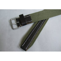 WWII Russia Red Army Enlisted Belt Green Canvas Black Leather