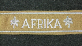 WW2 German Afrikakorps DAK Cuff Title Sand Wool