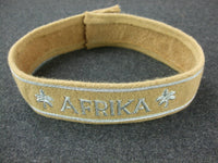WW2 German Afrikakorps DAK Cuff Title Sand Wool