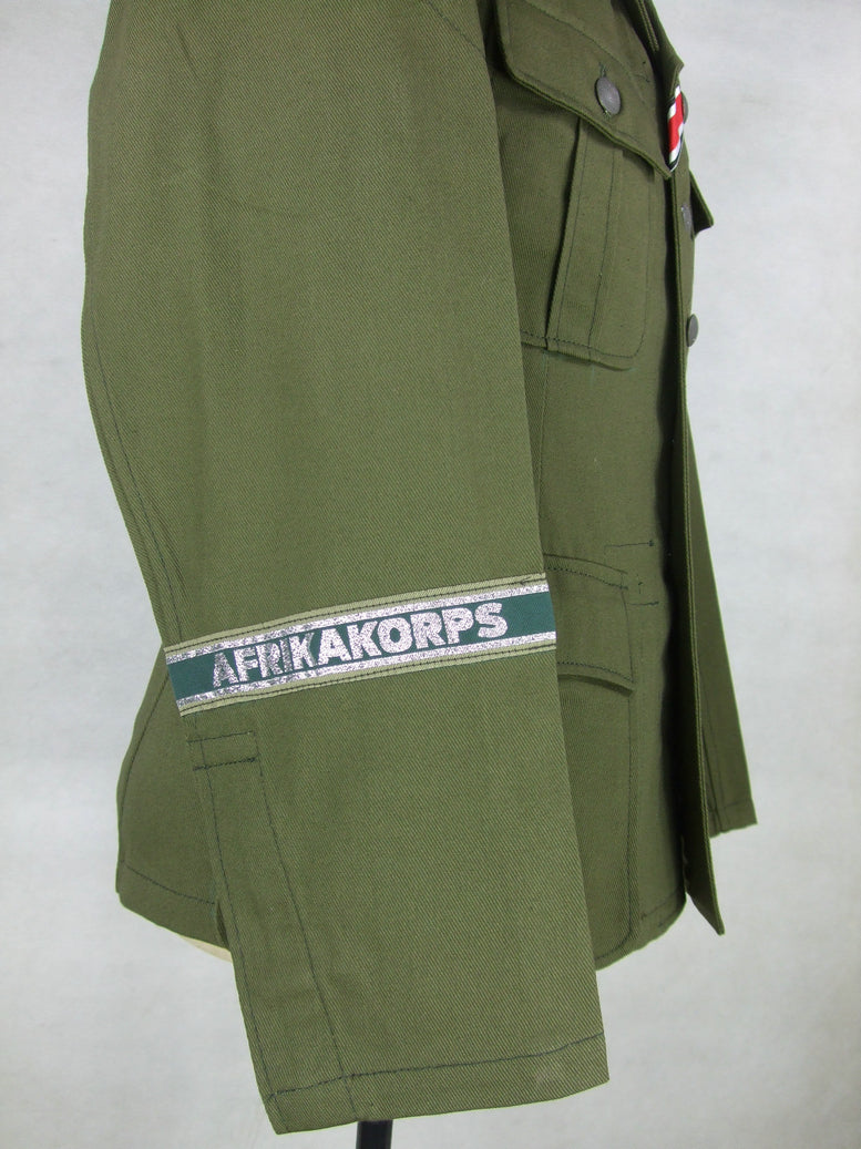 WWII German DAK Field Tunic Jacket With Insignia Green