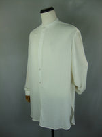 WW2 Japanese Imperial IJA Long Sleeve White Silk Crepe Shirt