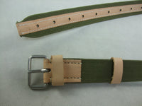 WWII Russia Red Army EM Webbing Belt Green Canvas Tan Leather