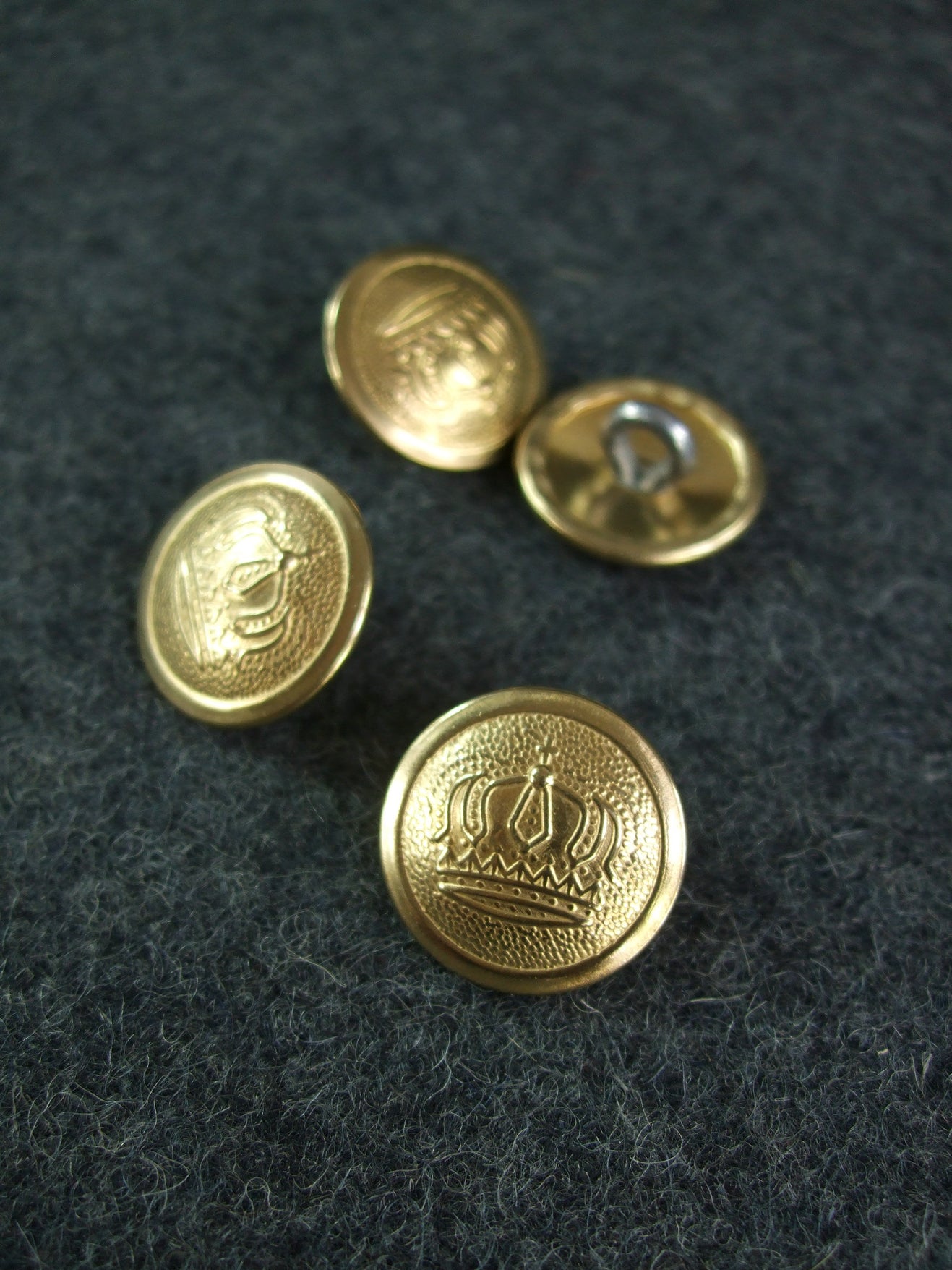 WW1 French Army Grenadiers Infantry Brass Buttons Officer Gold 17mm X2