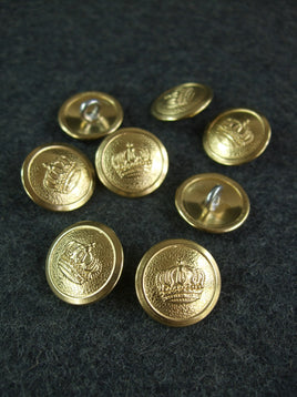 WW1 Imperial German Prussian Crown Button Gold 21mm x 8 Pcs