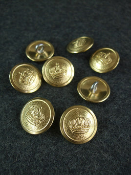 WW1 Imperial German Prussian Crown Button Gold 21mm x 8 Pcs