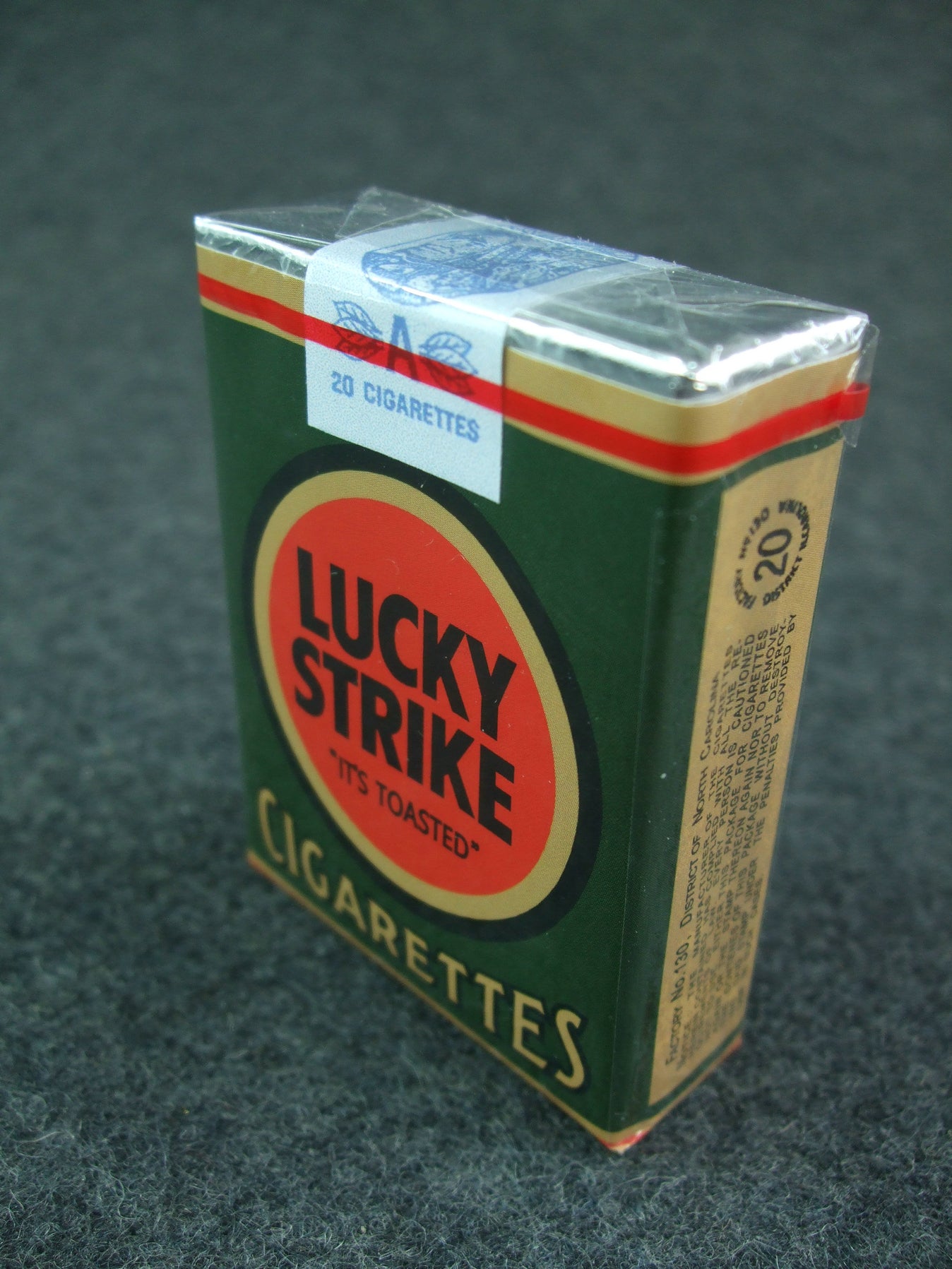lucky strike cigarettes ww2 1942-43 White Cigarette Pack Lucky Strike It's Toasted Two