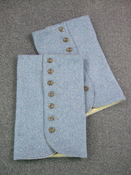 WW1 French Horizon Blue Wool Officer's Gaiters Pair