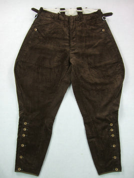 WW2 German Elite SA Breeches Cotton Corduroy Dark Brown