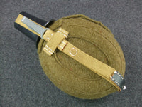 WWII German Afrikakorps Aluminum Canteen + Canvas Harness + Cup + Wool Felt Cover Set