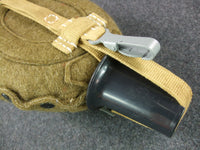 WWII German Afrikakorps Aluminum Canteen + Canvas Harness + Cup + Wool Felt Cover Set