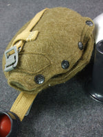 WWII German Afrikakorps Aluminum Canteen + Canvas Harness + Cup + Wool Felt Cover Set