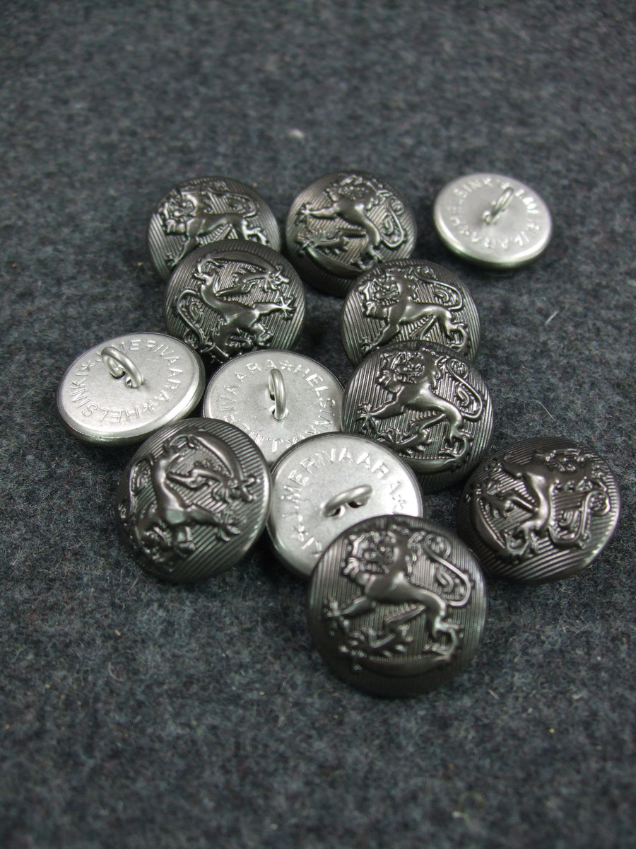 WWII Finnish Stone Grey Pebble Grain Tunic Button 22mm x12 Grey Color ...