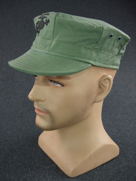 WWII USMC Green HBT Utility Cap EGA