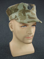 WWII USMC Camo HBT Utility Cap EGA Brown