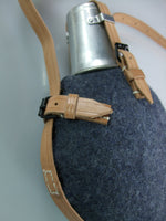 WWII German Luftwaffe LW Canteen, Blue-grey Wool Felt Cover,  Aluminium Cup Set Presale