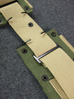 WWII US Army Springfield M1923 Garand Canvas Ammo Belt Tan + Green