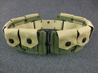 WWII US Army Springfield M1923 Garand Canvas Ammo Belt Tan + Green