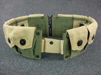 WWII US Army Springfield M1923 Garand Canvas Ammo Belt Tan + Green