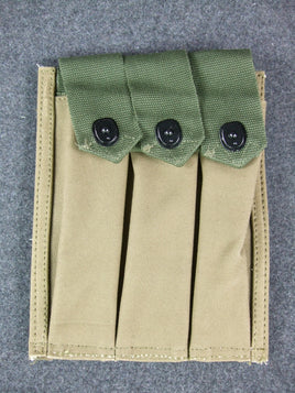 WWII US Army Thompson Magazine Pouch 3 Cell Green
