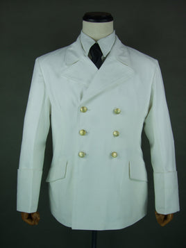 WWII German Political Officer Double Breasted White Cotton Tunic
