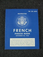 WW2 United States USA English / French Phrase Book TM 30-602