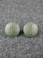 WW2 German Painted Field Grey Company Numbered Tunic Buttons 19mm X2