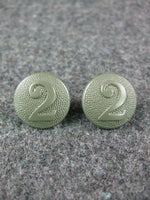 WW2 German Painted Field Grey Company Numbered Tunic Buttons 19mm X2
