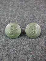 WW2 German Painted Field Grey Company Numbered Tunic Buttons 19mm X2