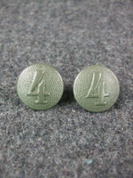 WW2 German Painted Field Grey Company Numbered Tunic Buttons 19mm X2