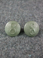 WW2 German Painted Field Grey Company Numbered Tunic Buttons 19mm X2