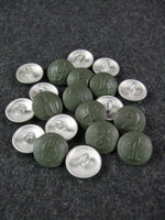 WW2 German Painted Field Grey Company Numbered Tunic Buttons 19mm X2