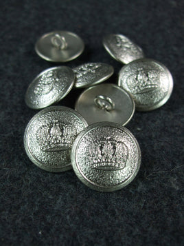 WW1 Imperial German Prussian Crown Button Silver 21mm x 8 Pcs