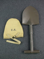 WW2 United States M1910 T-Handle Flat Shovel With Cover