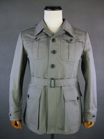 WWII Italian Troops Gray Collared Safari Sahariana Jacket Saharian Tunic
