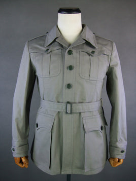 WWII Italian Troops Gray Collared Safari Sahariana Jacket Saharian Tunic