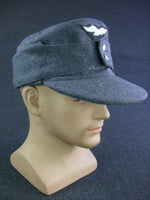 WWII German LW M43 Field Cap EM Soldier Blue Grey Wool