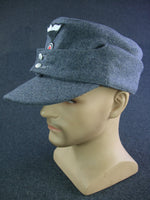 WWII German LW M43 Field Cap EM Soldier Blue Grey Wool