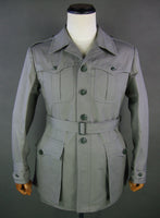 WWII Italian Troops Gray Collared Safari Sahariana Jacket Saharian Tunic