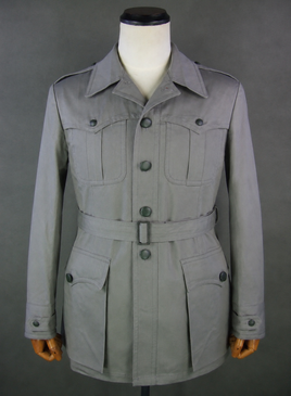 WWII Italian Troops Gray Collared Safari Sahariana Jacket Saharian Tunic