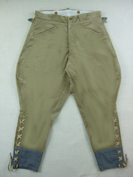 WWII France French Officer Breeches Cotton Corduroy Khaki