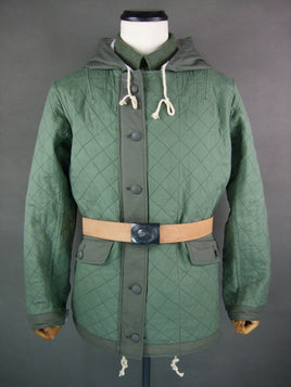 WWII German Luftwaffe LW Reversible Winter Quilted Parka Reed Green & White