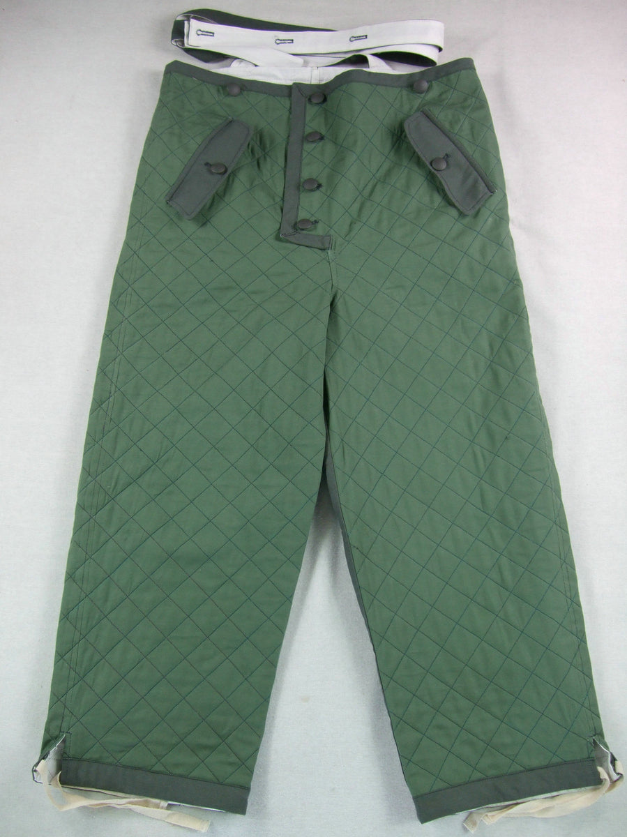 WW2 German Luftwaffe LW Reversible Winter Quilted Pants Reed Green & W ...