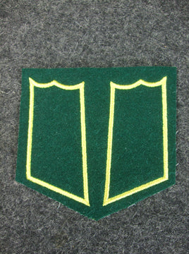 WW2 Finnish Army Infantry Jaeger Collar Tabs Yellow + Dark Green