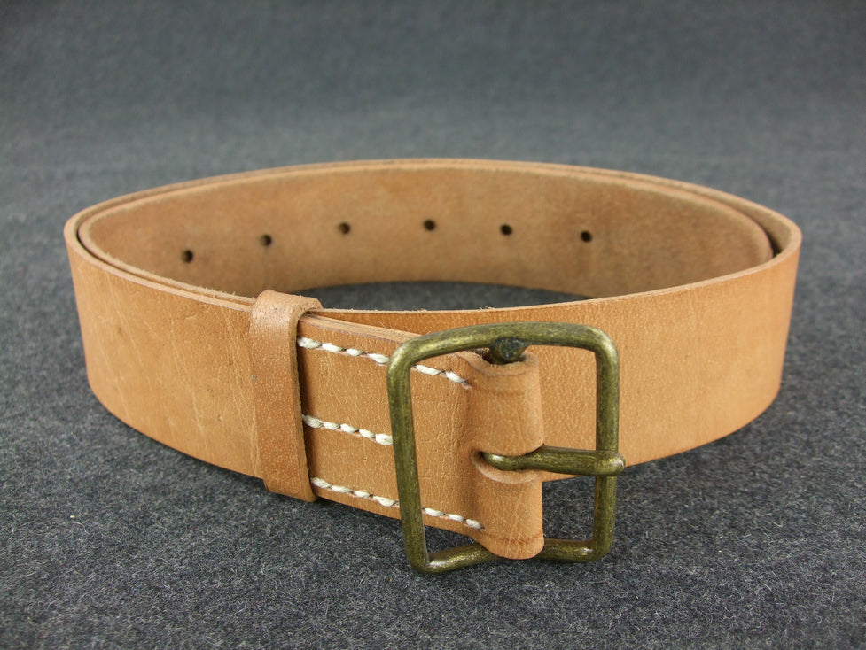 WW2 German Army Leather Belt - Black, Reproduction Soldier Belt (EM Heer Gurtel)