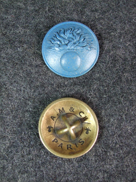WW1 France French Army Grenadiers Infantry Brass Buttons Horizon Blue 23mm X2