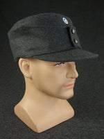 WW2 Finnish Enlisted Soldier Field Cap With Badge Dark Gray Wool