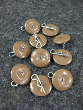 WWII British Denim Battledress Blouse Buttons With Pin Keepers Brown 19mm X10