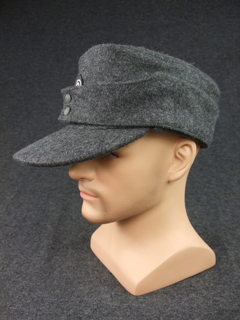 thumbnail image 2 of WW2 WH EM M43 PANZER GRAY-GREEN WOOL FIELD CAP Military HAT WITH PATCH 2 of 14