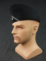 WWII German WH M38 Side Cap EM Panzer Black Wool